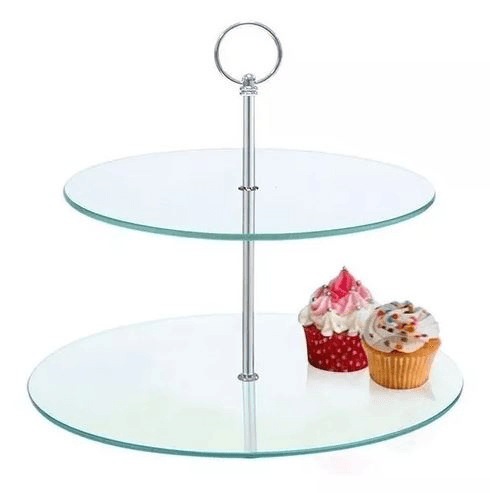 Soporte de vidrio para cupcake 2 niveles