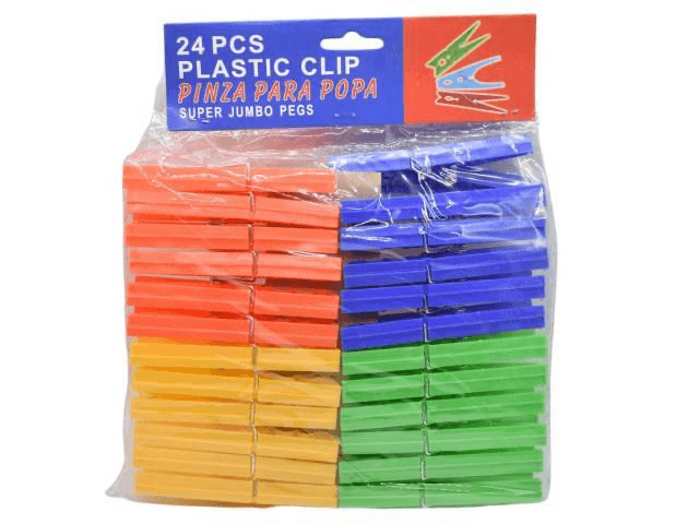 Palillos plásticos de colores para ropa