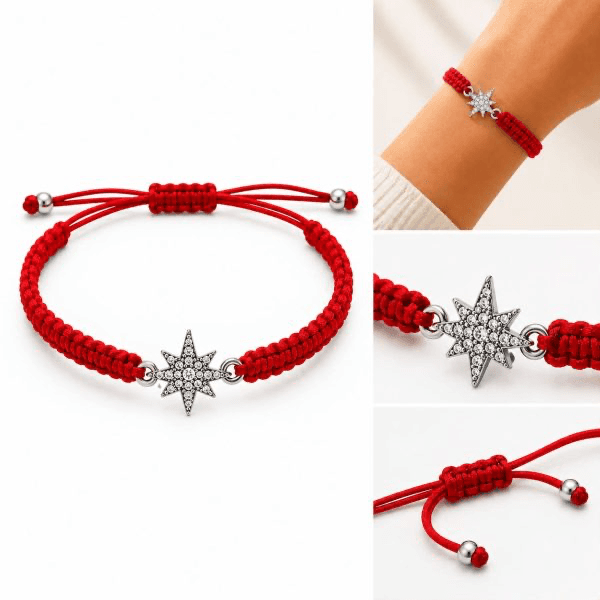 Pulsera roja estrella