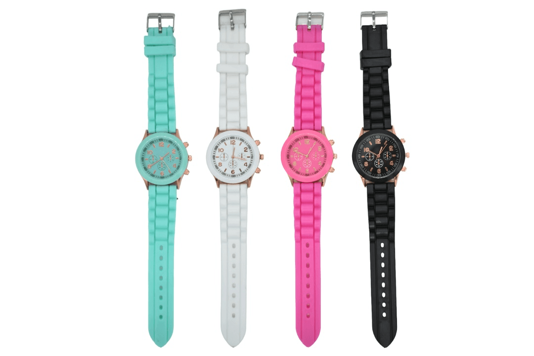 Reloj pulsera con malla de goma