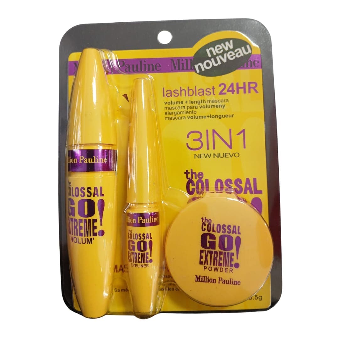 Set 3 en 1 mascara, delineador y polvo