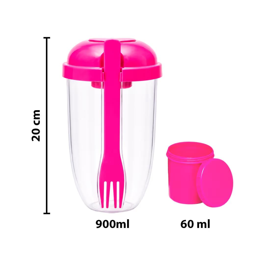 Vaso para ensalada con cubierto+condimentero 2